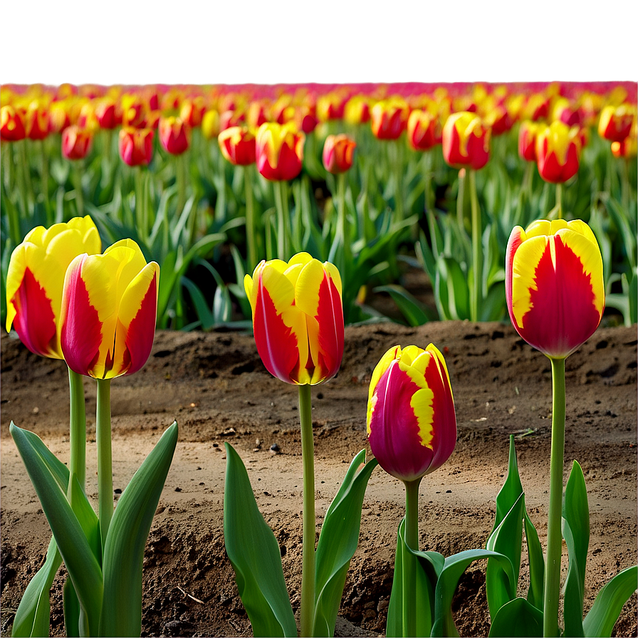 Spring Tulips Field Png Nfw PNG Image