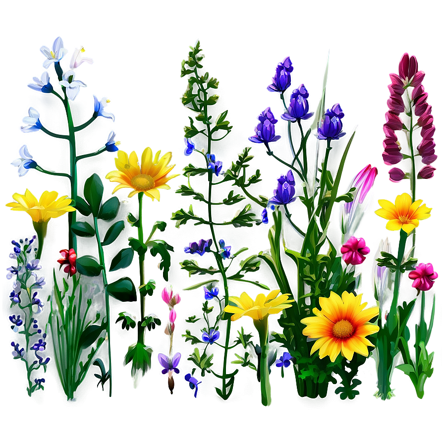 Spring Wildflowers Field Png 75 PNG Image