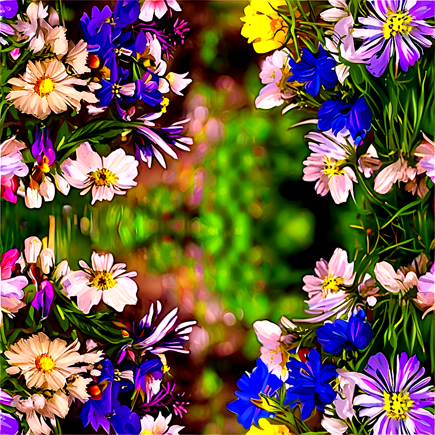 Spring Wildflowers Field Png Evl96 PNG Image