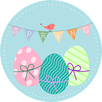 Springtime Easter Banner PNG Image