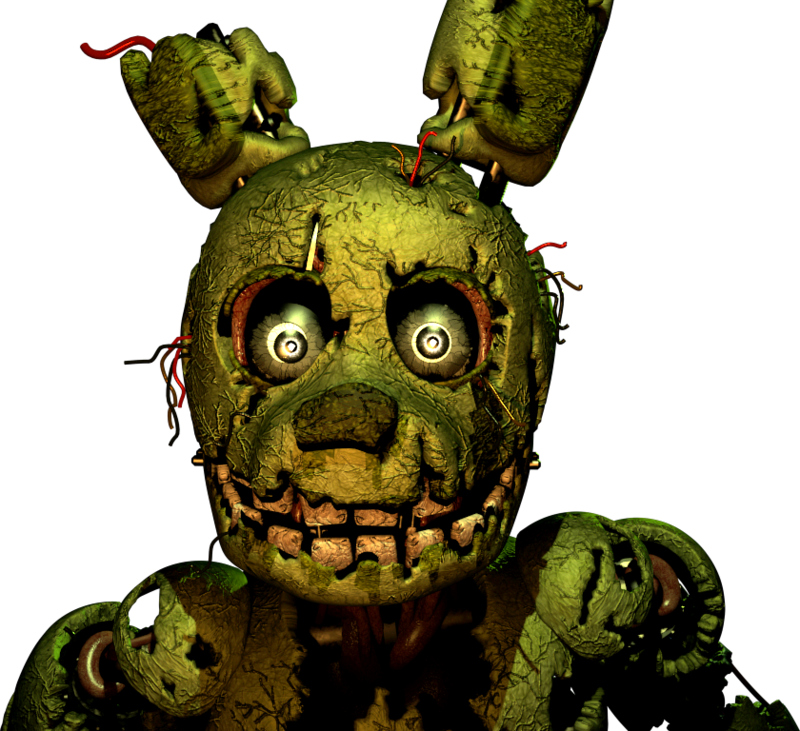 Springtrap F N A F Character Close Up PNG Image