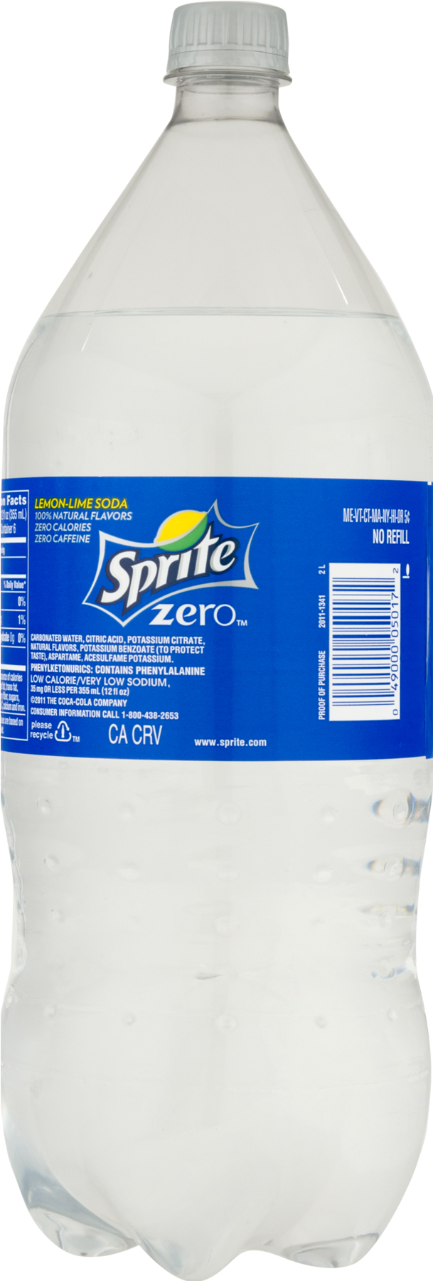 Sprite Zero Bottle Transparent Background PNG Image