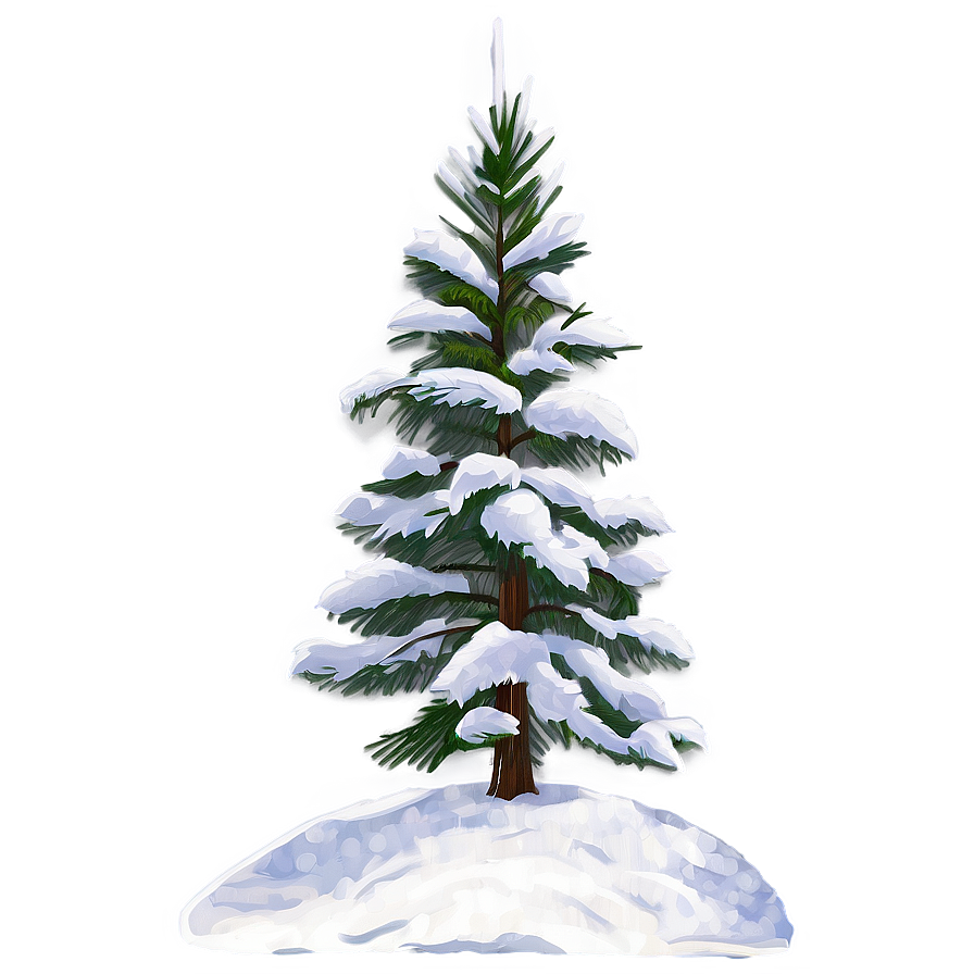 Spruce Tree In Snowy Landscape Png Roa85 PNG Image