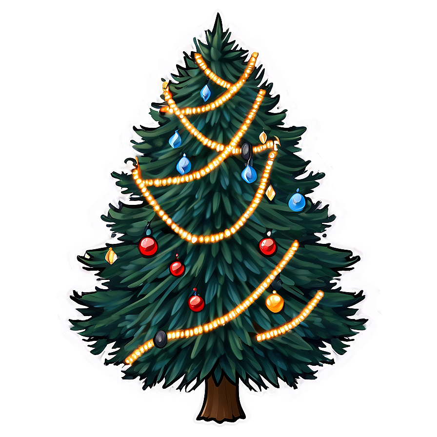 Spruce Tree With Christmas Lights Png 06132024 PNG Image