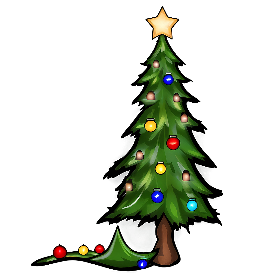 Spruce Tree With Christmas Lights Png Jaw25 PNG Image