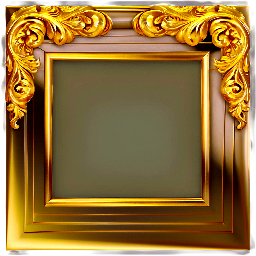 Square Gold Mirror Frame Png Ioj PNG Image