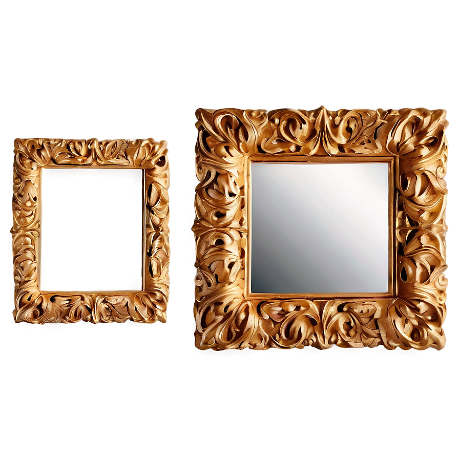 Square Gold Mirror Frame Png Okh98 PNG Image