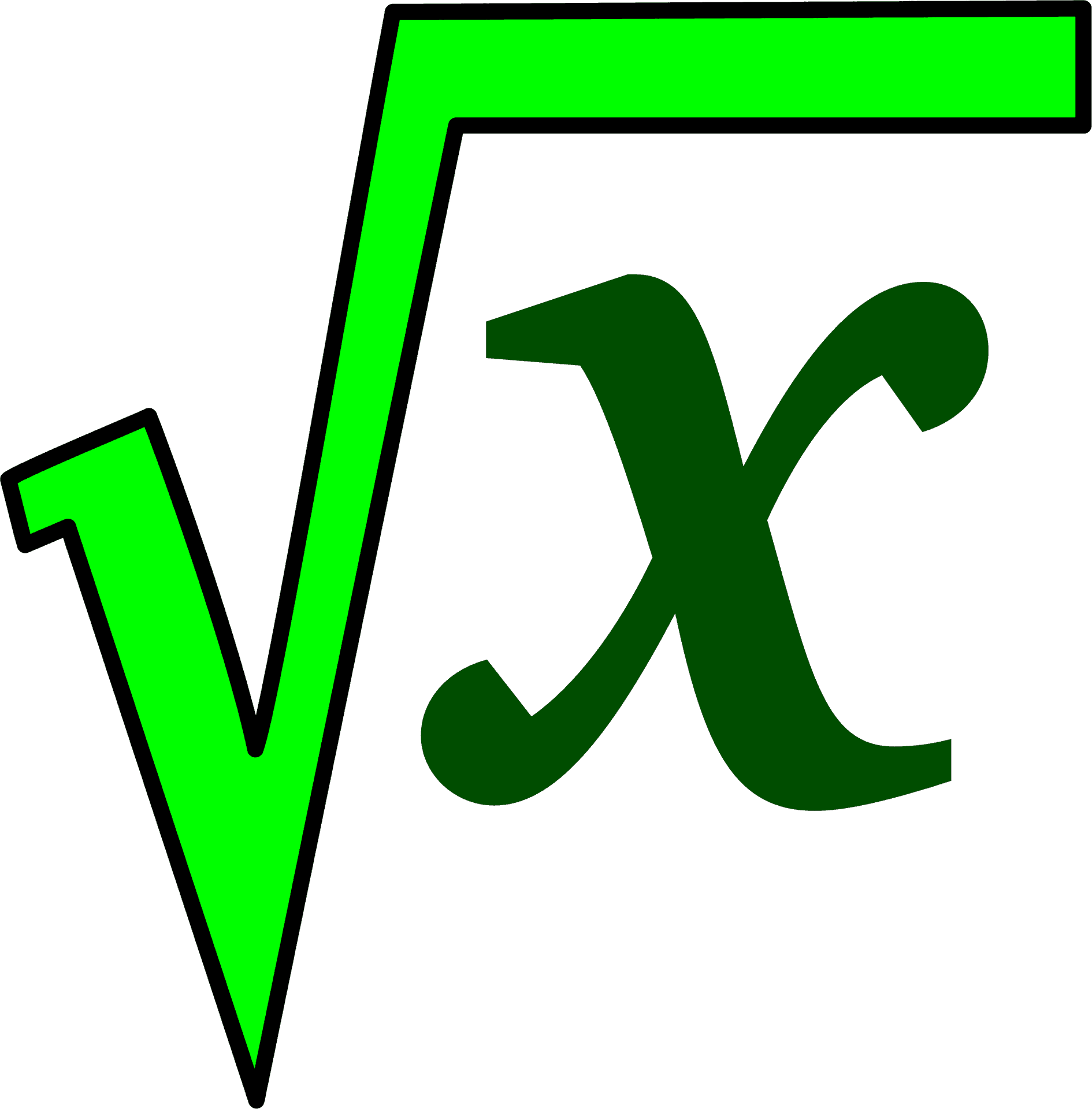 Square Root Symbol Greenon Grey Background.png PNG Image