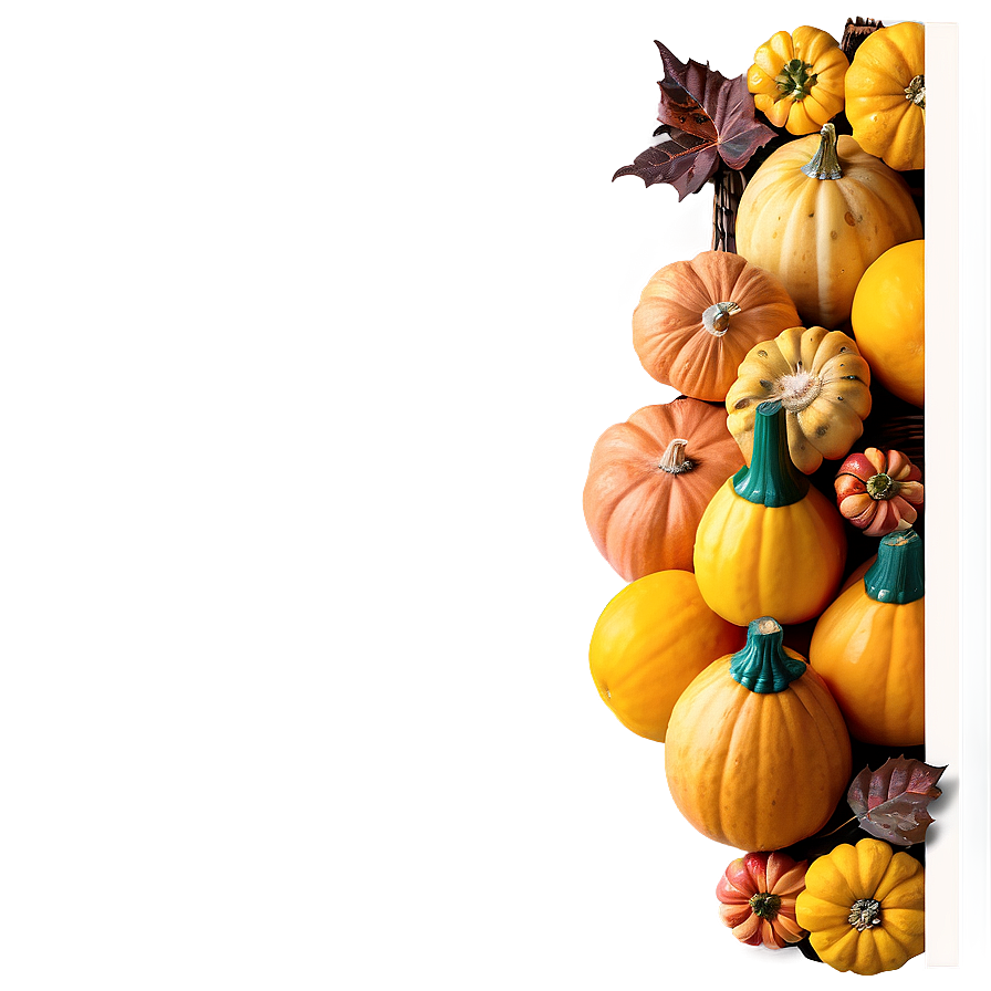 Squash And Gourds Thanksgiving Border Png 06202024 PNG Image