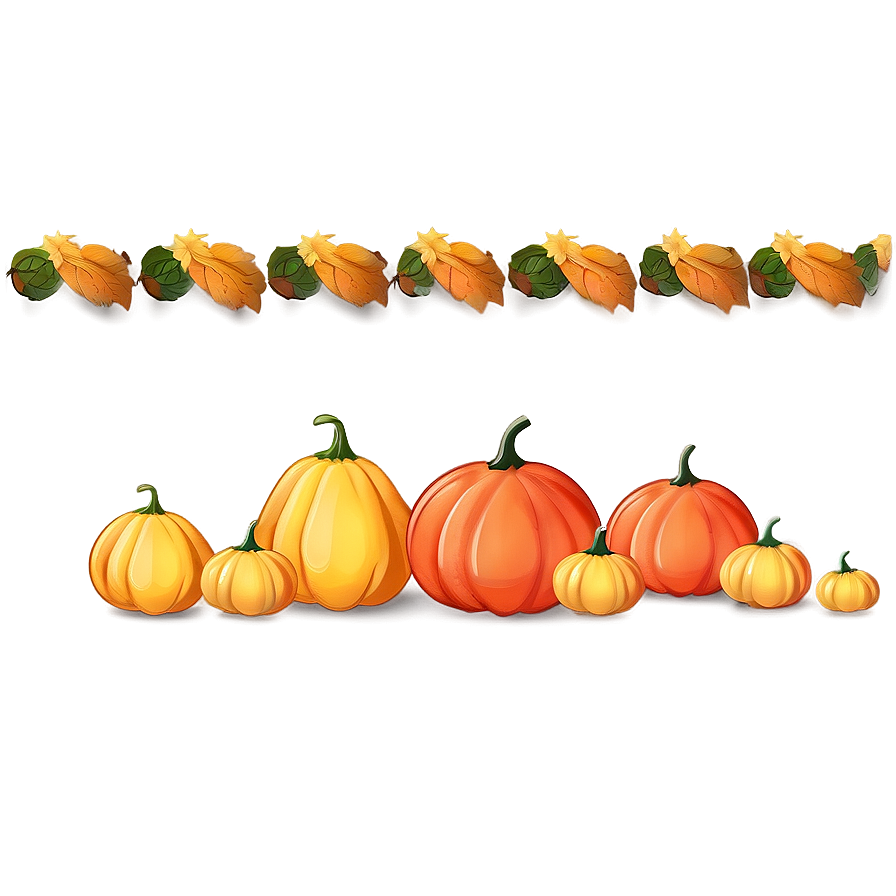 Squash And Gourds Thanksgiving Border Png Lev10 PNG Image