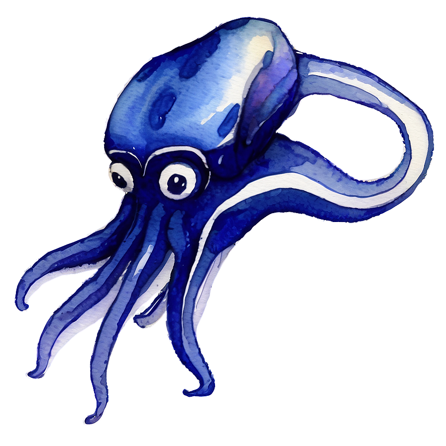 Squid In Watercolor Png 40 PNG Image