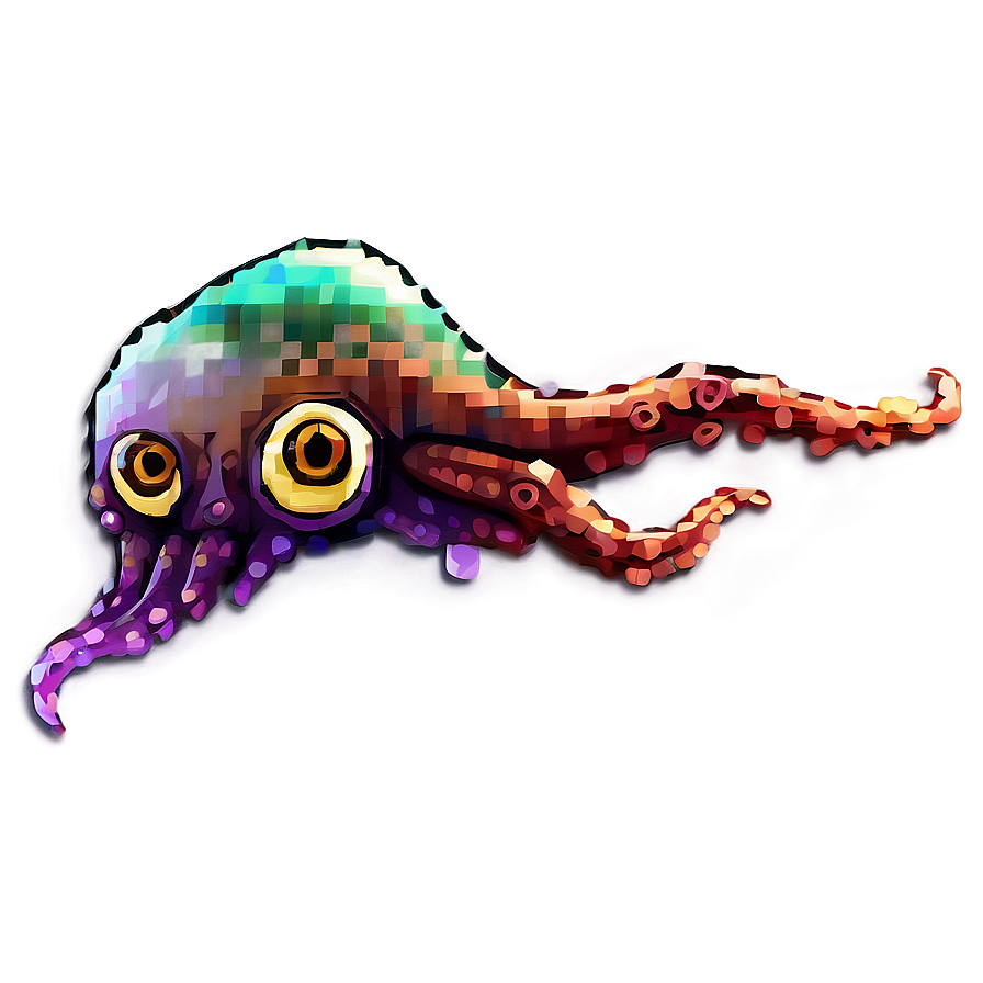 Squid Pixel Art Png Fdb PNG Image