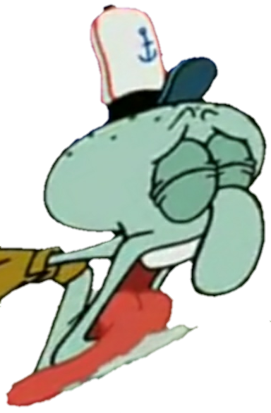 Squidward Dabbing Cartoon Character PNG Image