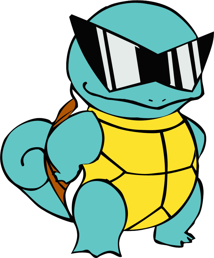 Squirtle Sunglasses Cool Pose PNG Image