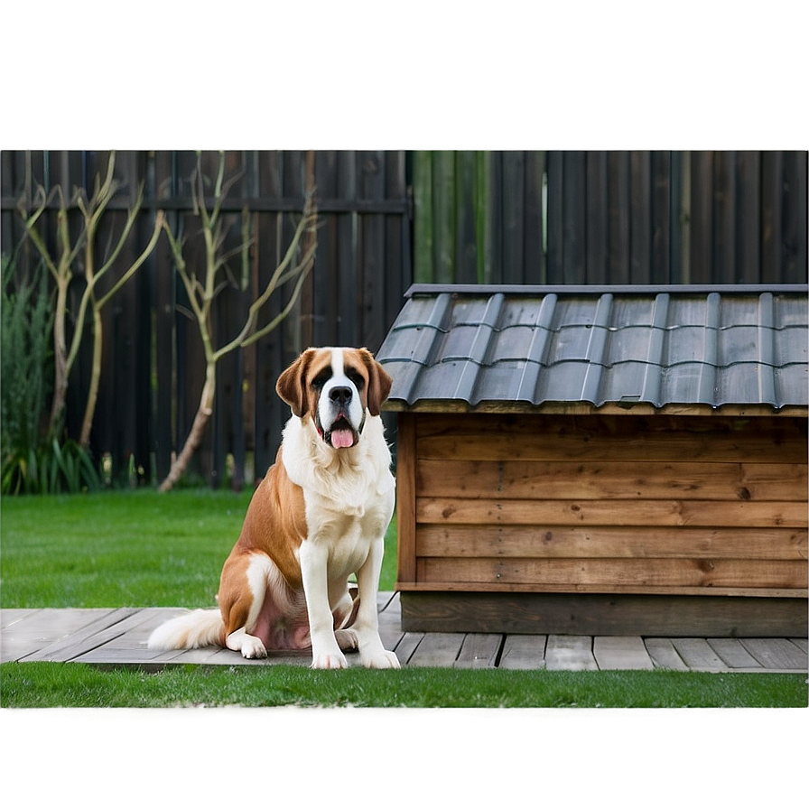 St Bernard Guarding Home Png Uak PNG Image