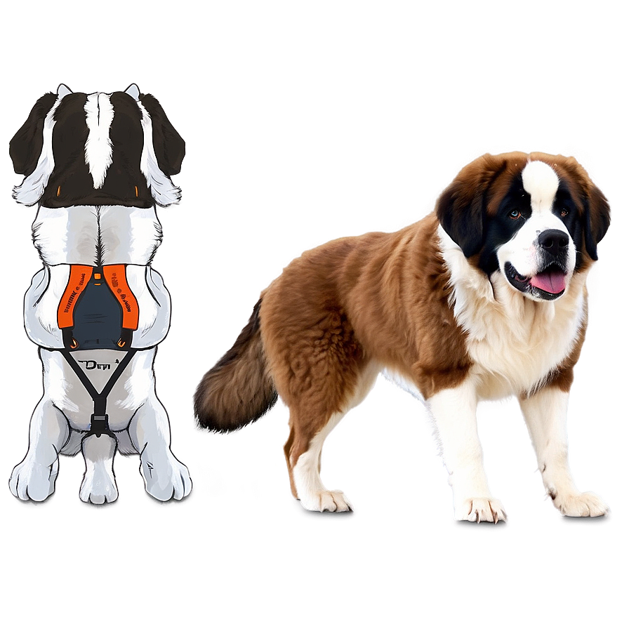 St Bernard Mountain Rescue Dog Png 06292024 PNG Image