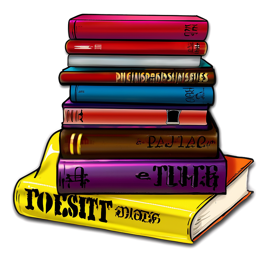 Stack Of Poetry Books Png Gjo PNG Image