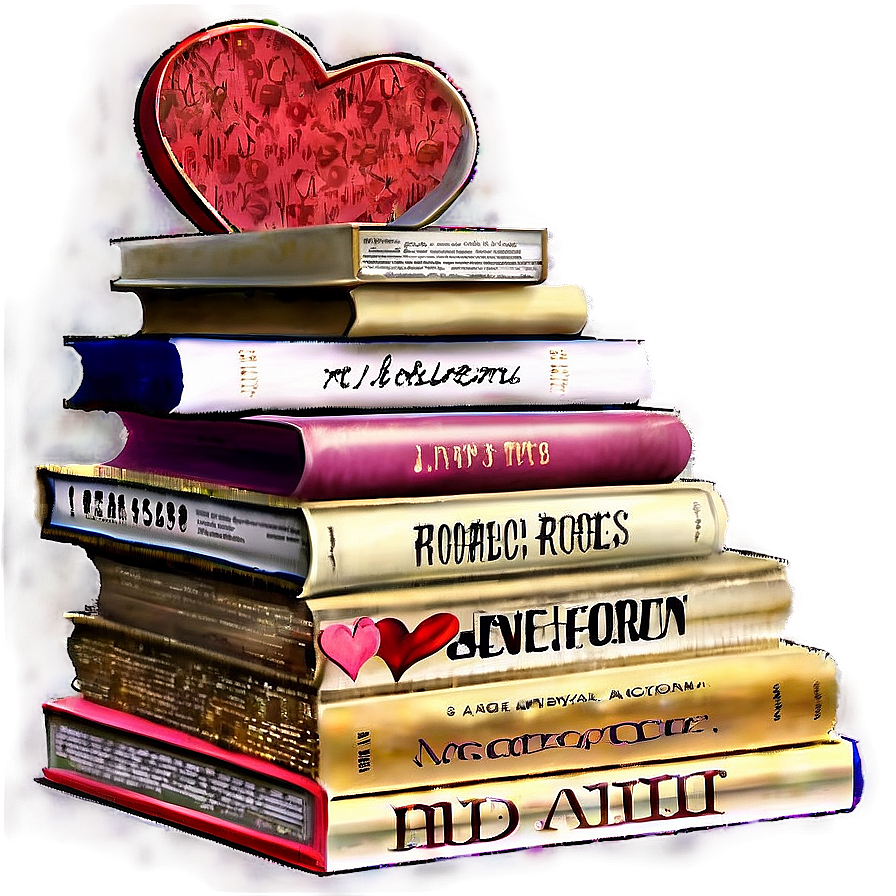 Stack Of Romance Novels Png 05252024 PNG Image