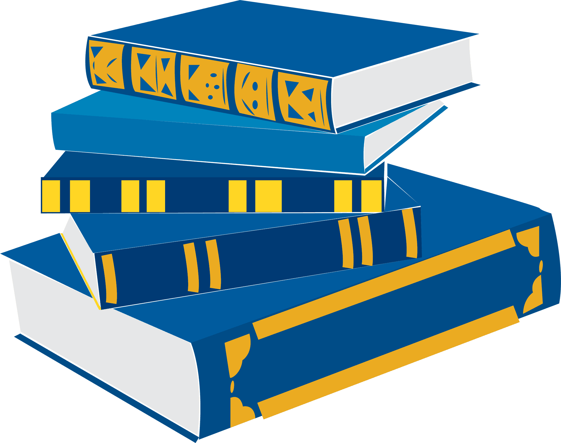 Stacked Blue Books Illustration PNG Image