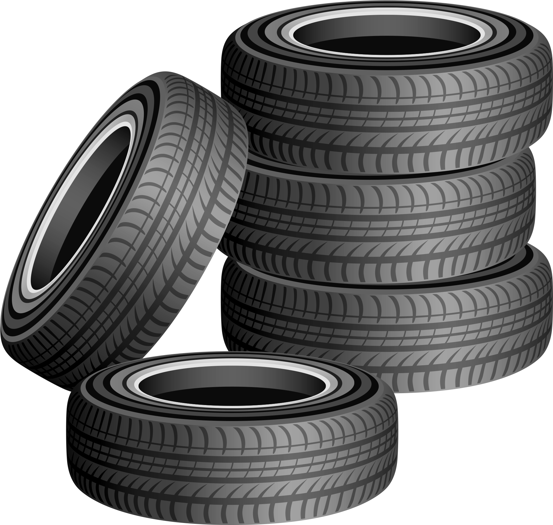 Stacked Car Tyres Illustration PNG Image