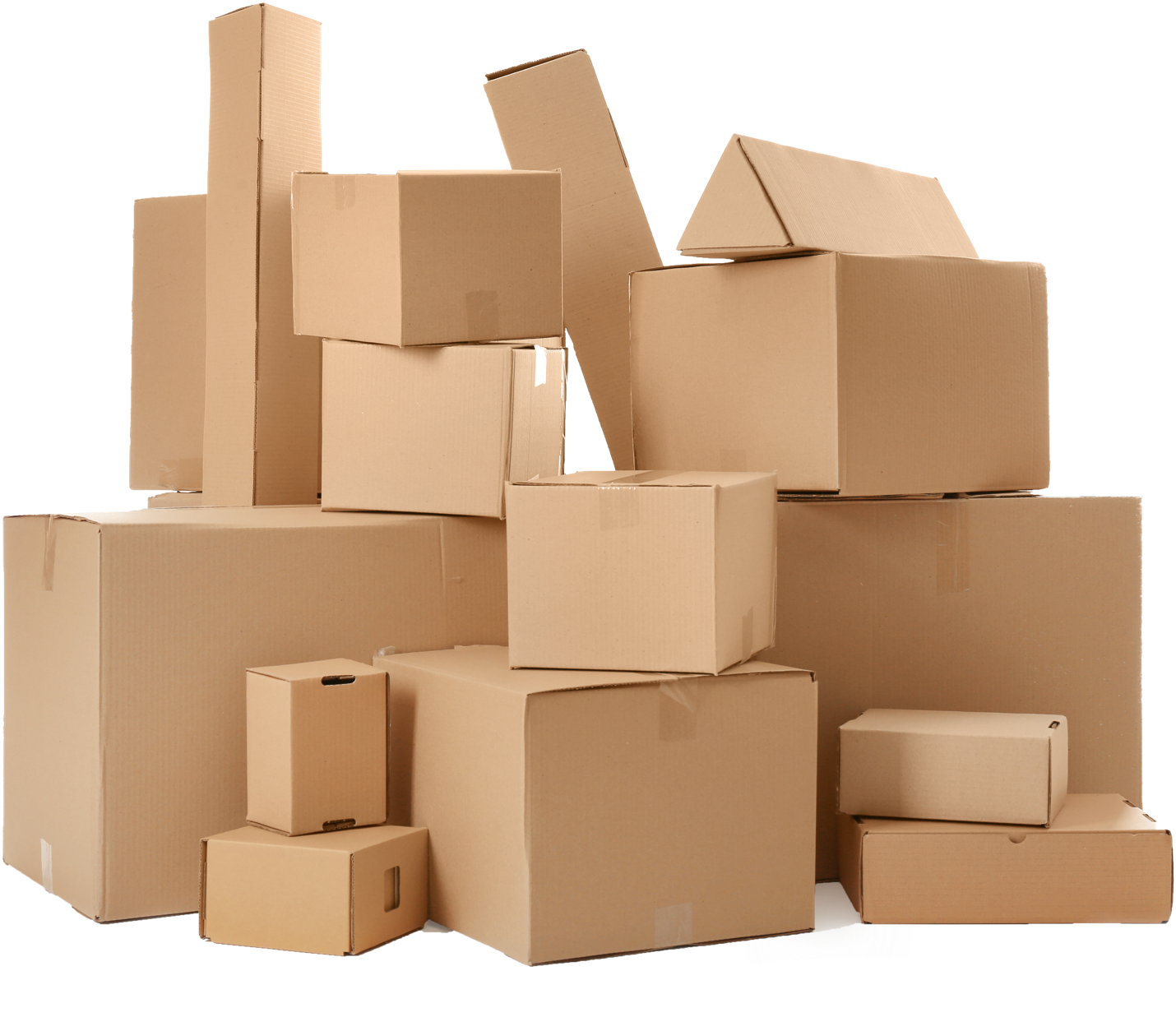 Stacked Cardboard Boxes PNG Image