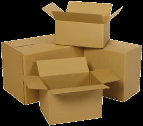 Stacked Cardboard Boxes PNG Image