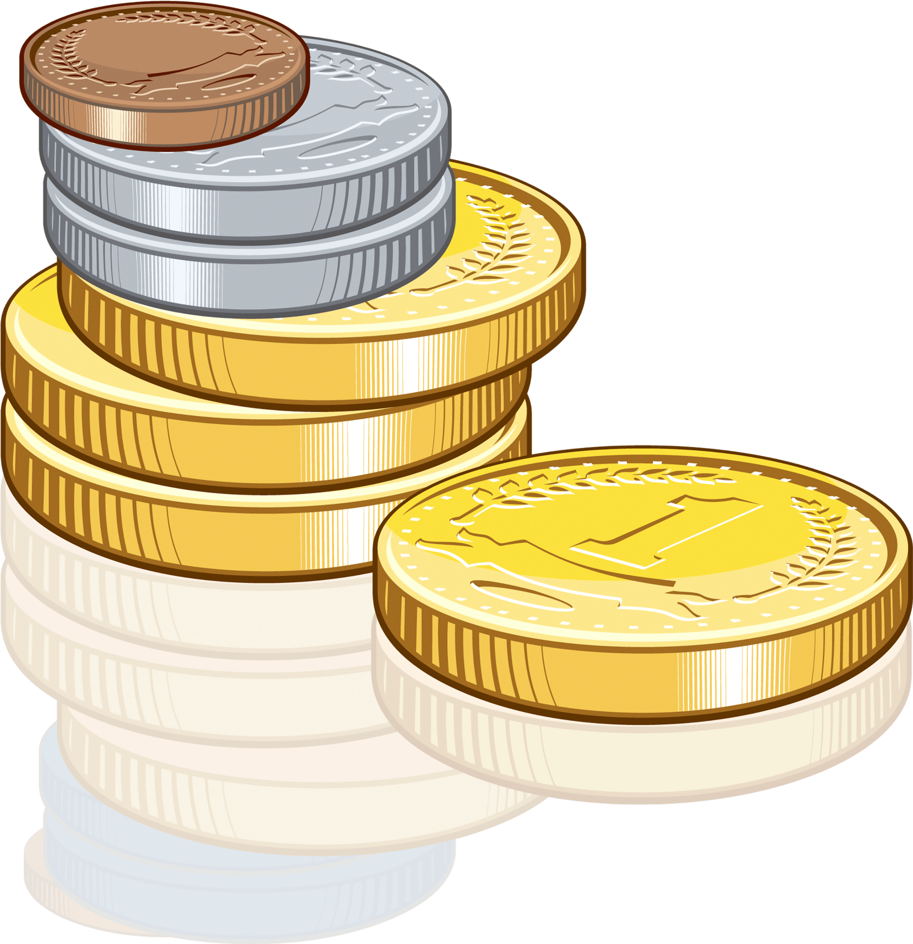 Stacked Coins Illustration PNG Image