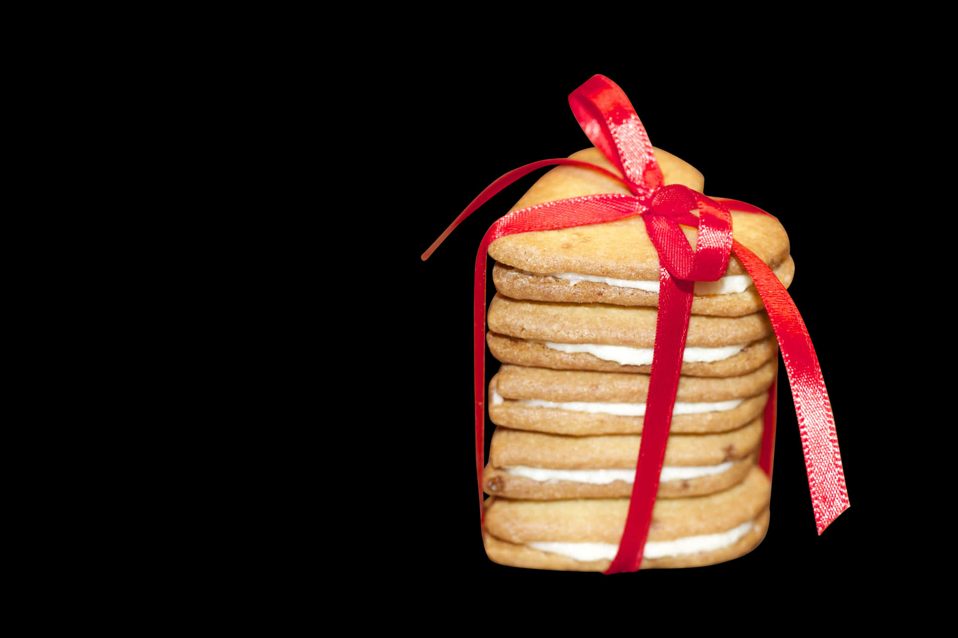 Stacked Cookieswith Red Ribbon PNG Image