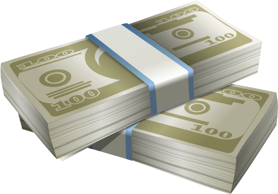 Stacked Currency Bundles Vector PNG Image