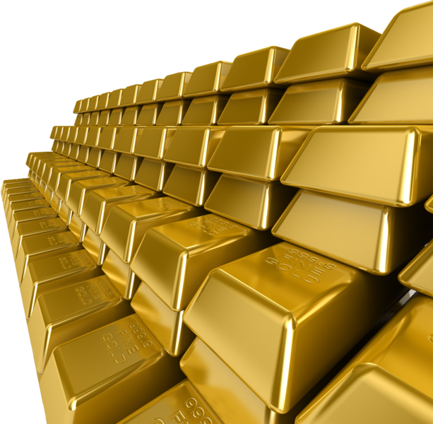 Stacked Gold Bars Background PNG Image