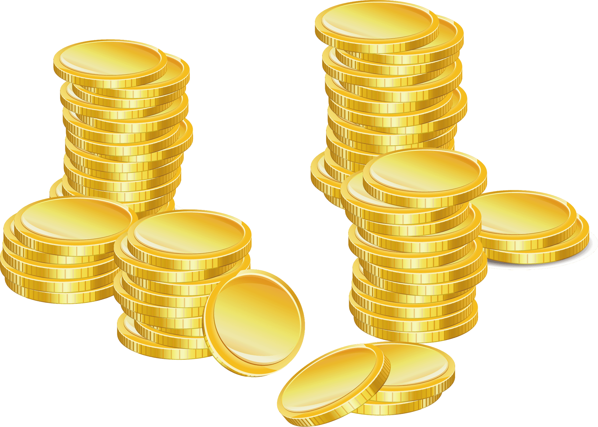 Stacked Gold Coins Illustration PNG Image