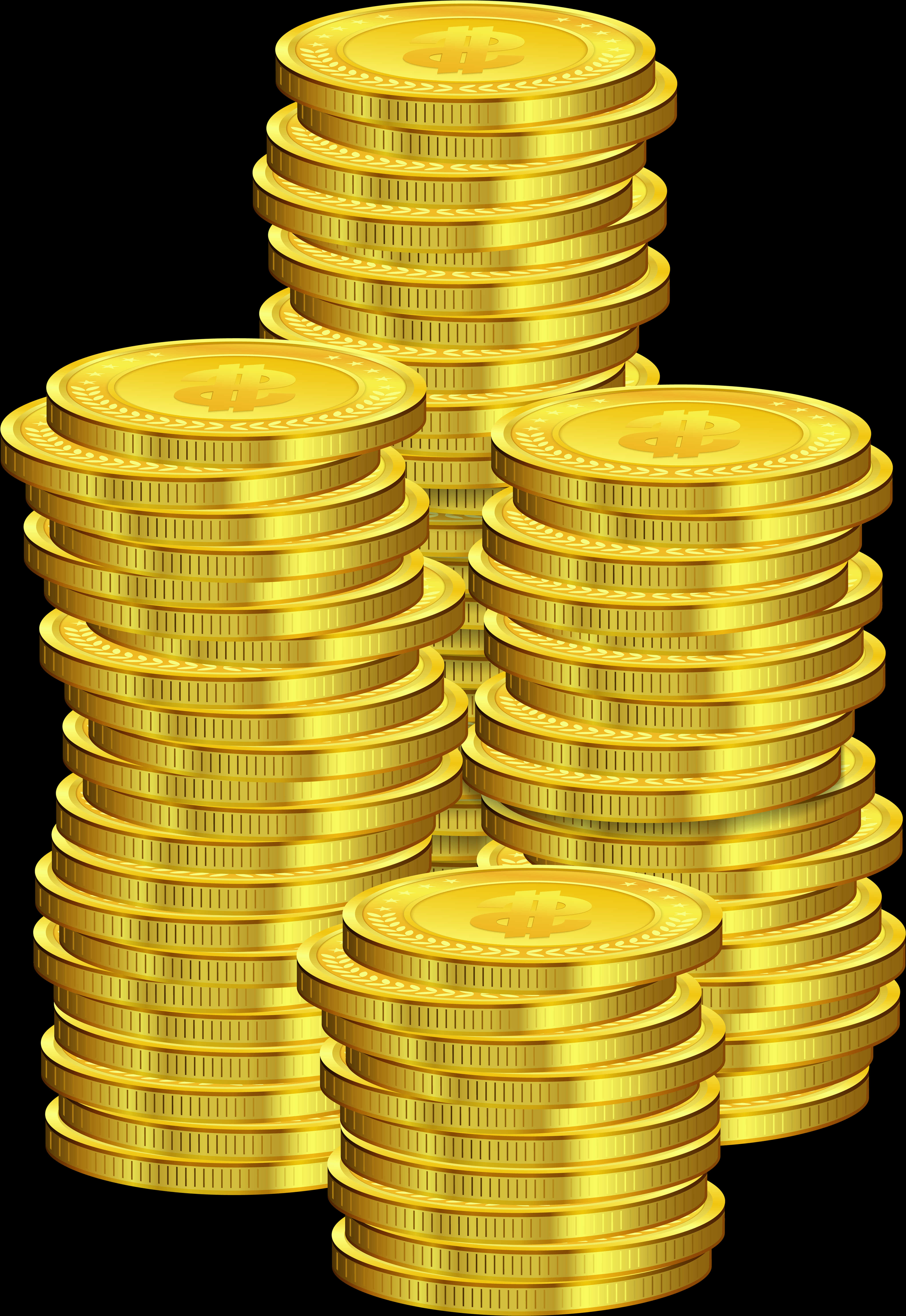 Stacked Gold Coins Illustration PNG Image