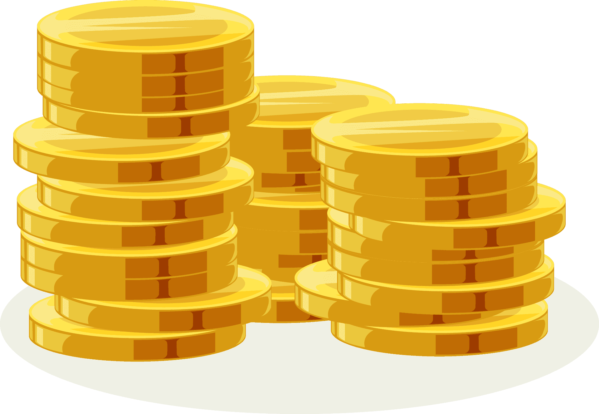 Stacked Gold Coins Vector Illustration PNG Image