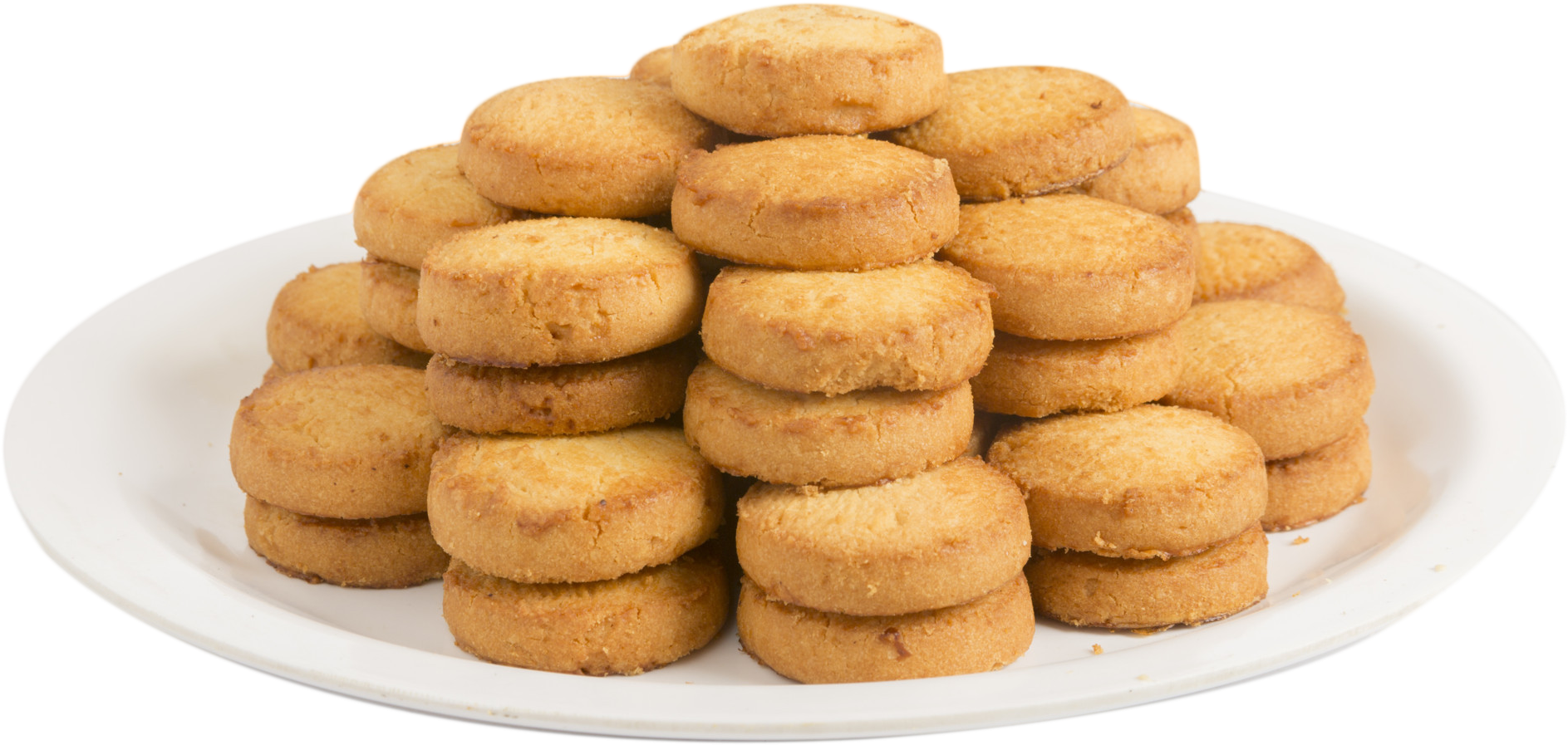 Stacked Homemade Biscuits Plate PNG Image