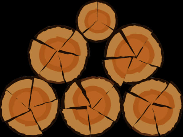 Stacked Log Cross Sections PNG Image