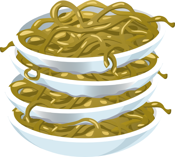 Stacked Noodle Bowls Illustration PNG Image