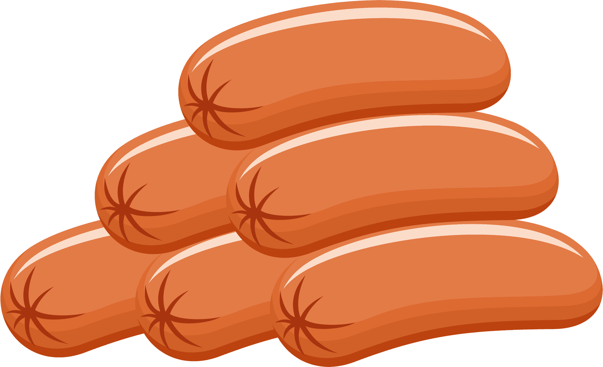 Stacked Sausages Graphic PNG Image