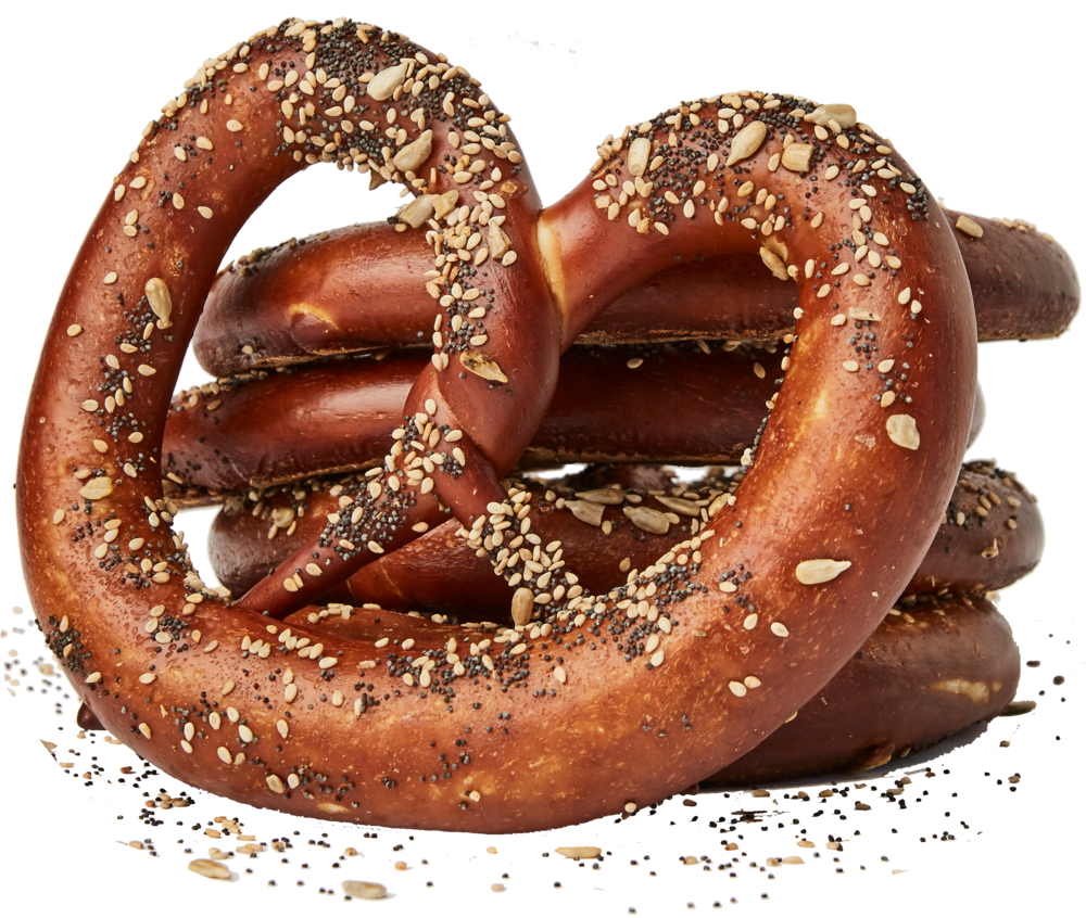 Stacked Sesame Poppyseed Pretzels PNG Image