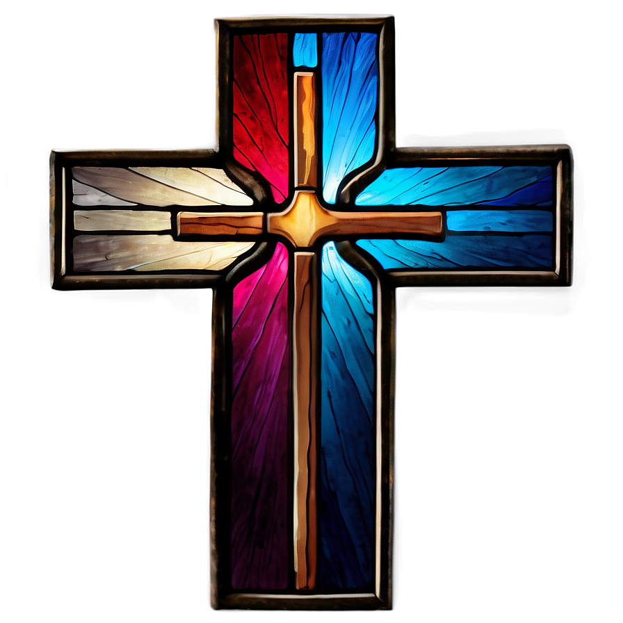 Stained Glass Catholic Cross Visual Png Wlu PNG Image