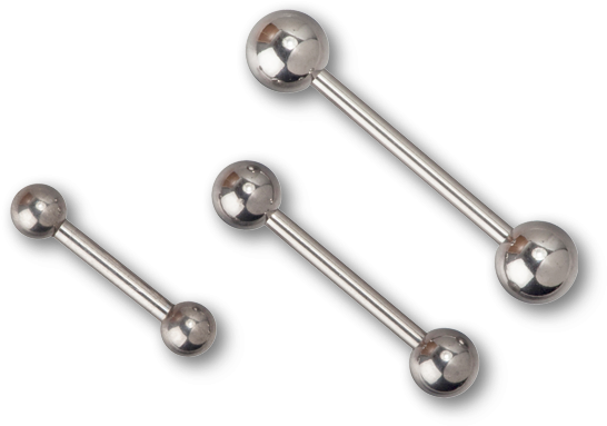 Stainless Steel Barbell Piercings PNG Image