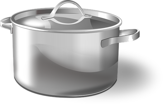 Stainless Steel Cooking Pot PNG Image