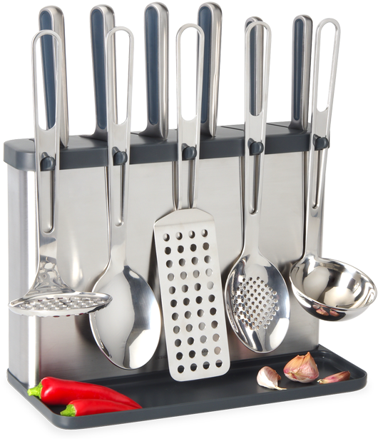 Stainless Steel Kitchen Utensil Set PNG Image