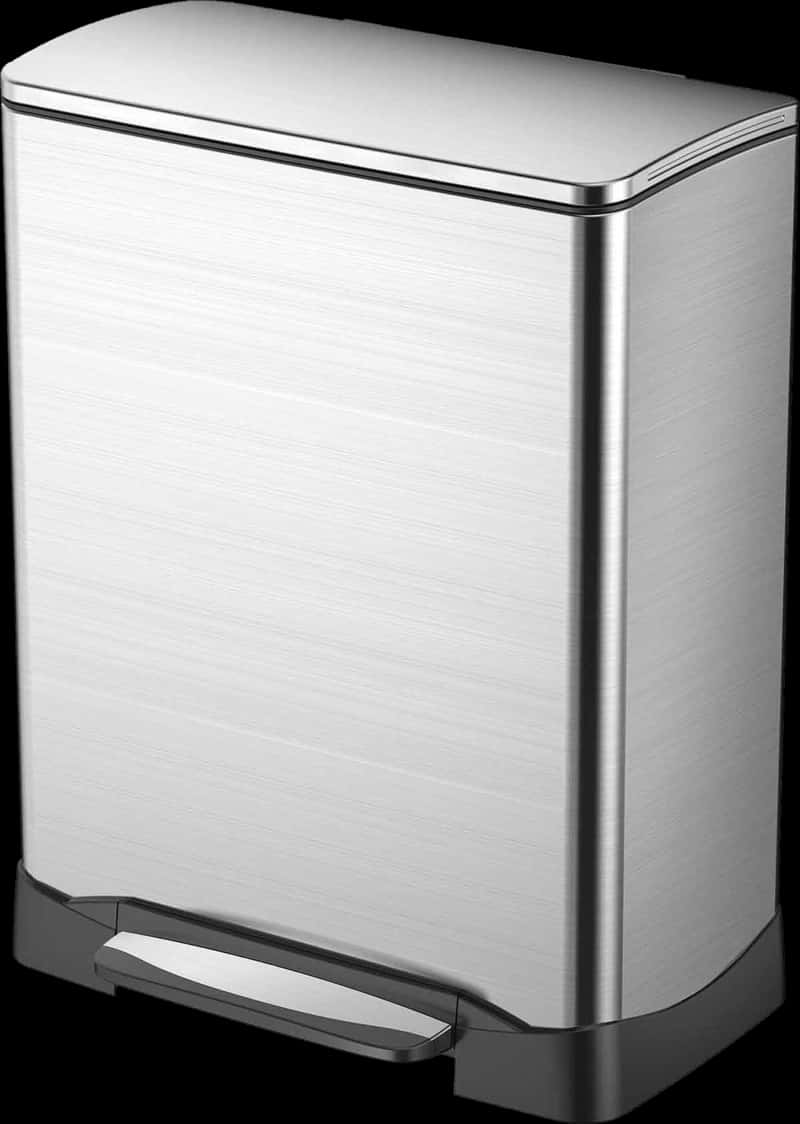 Stainless Steel Pedal Trash Can PNG Image