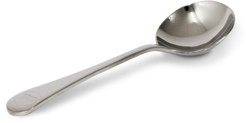 Stainless Steel Spoonon Gray Background PNG Image