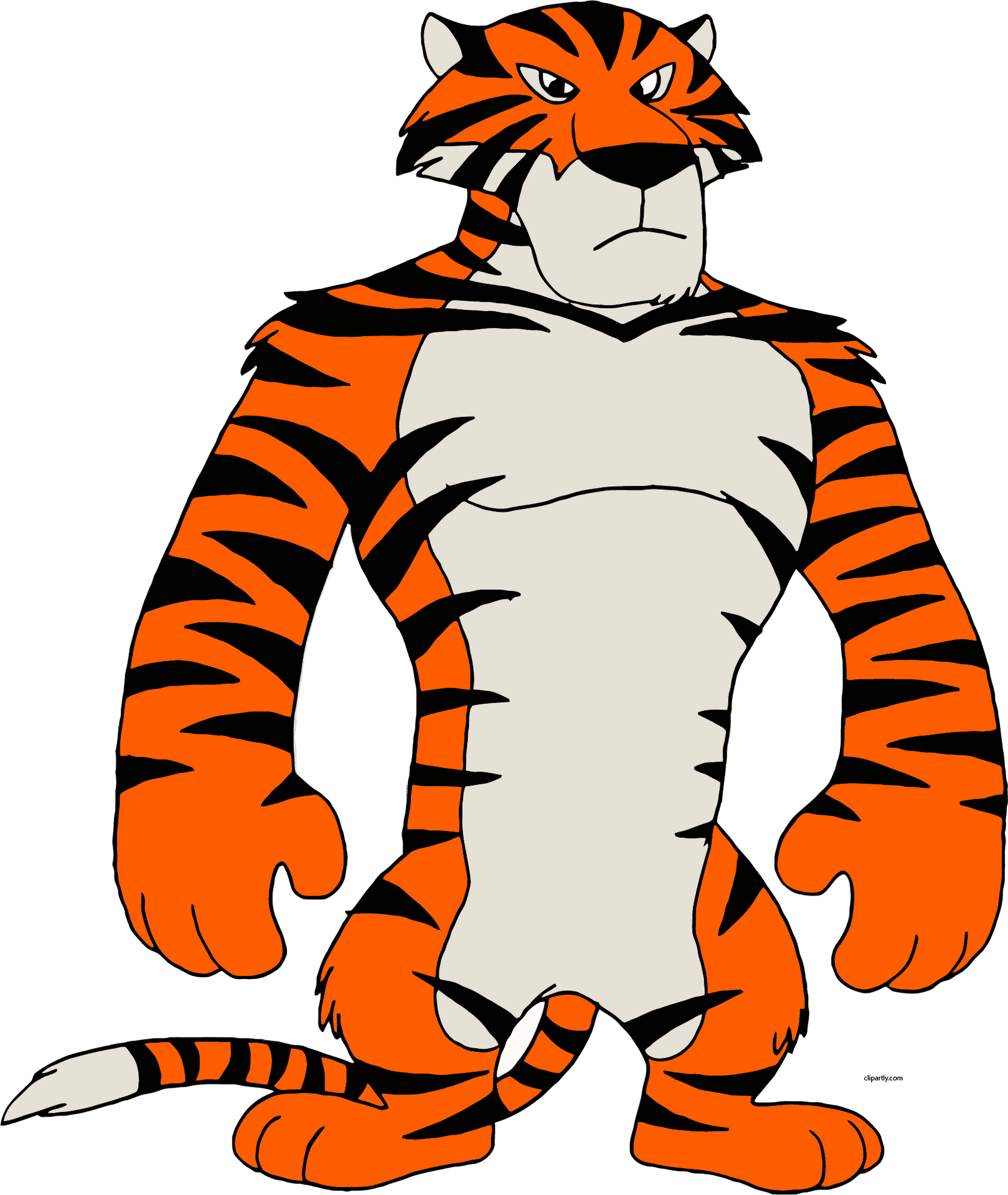 Standing Animated Tiger Character PNG Image