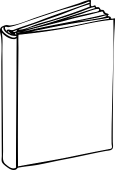 Standing Book Icon Blackand White PNG Image