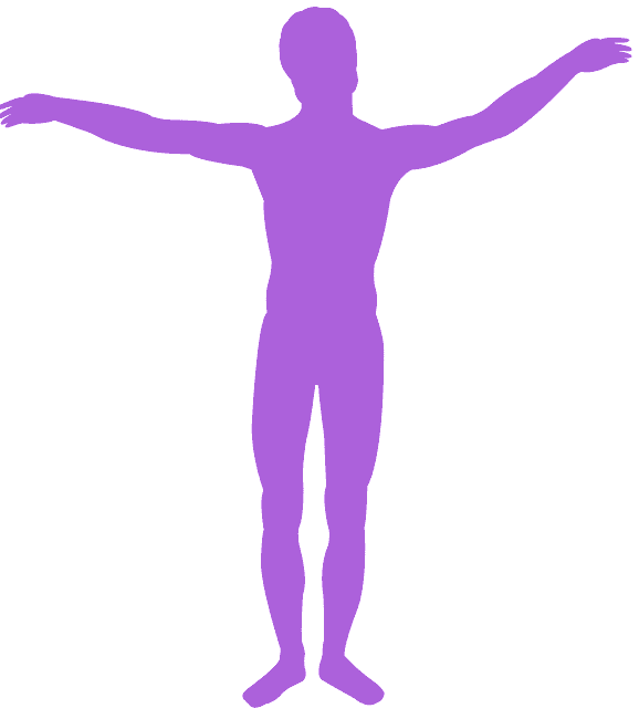 Standing Human Silhouette Spread Arms PNG Image