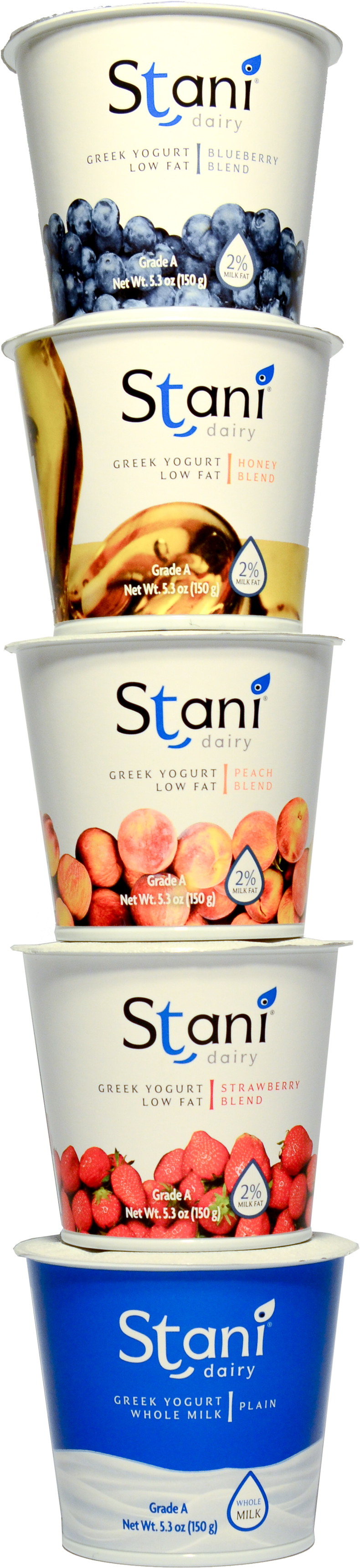 Stani Greek Yogurt Variety Stack PNG Image