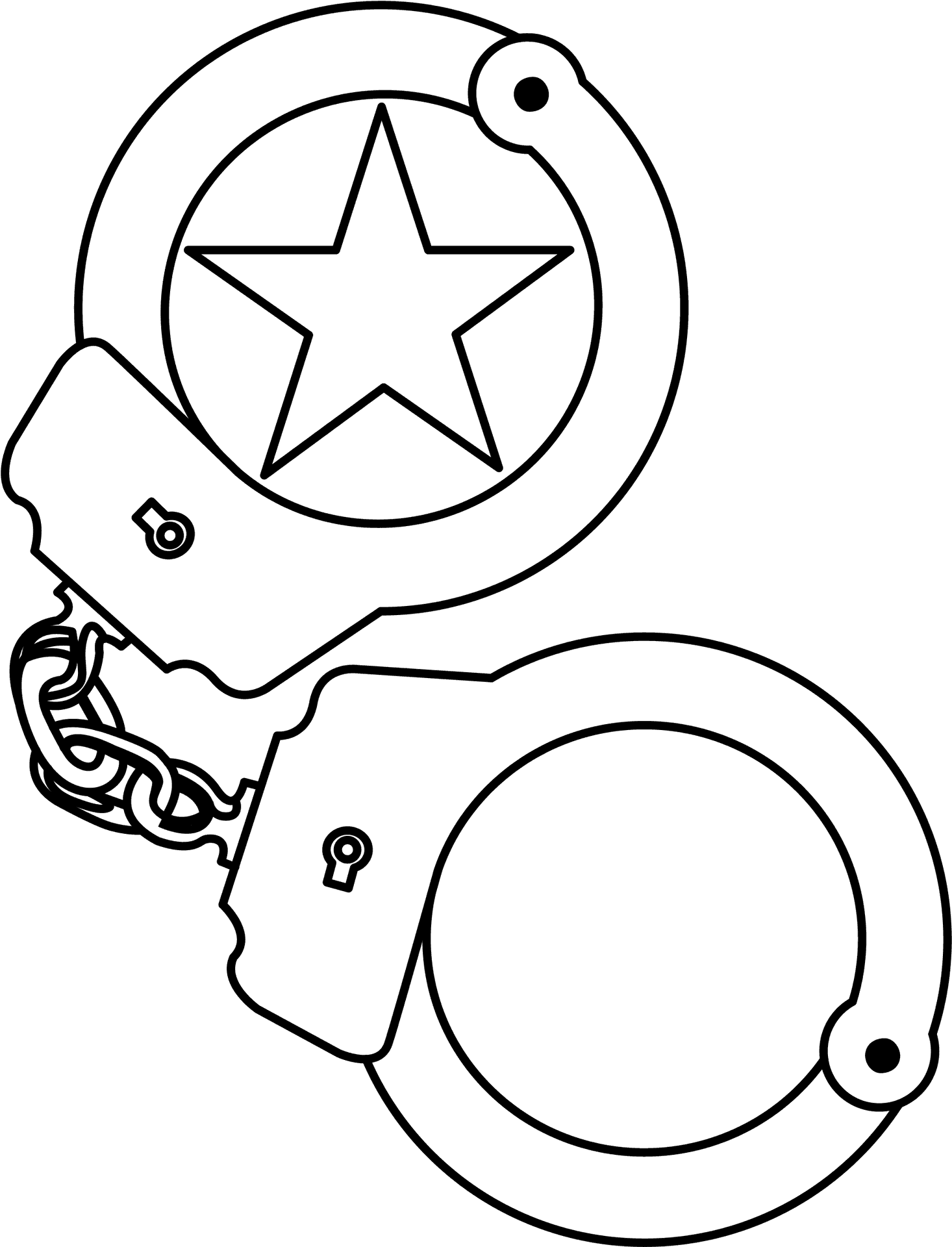 Star Embellished Handcuffs Illustration PNG Image