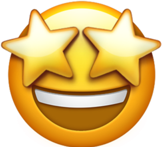 Star Eyes Smiling Emoji.png PNG Image